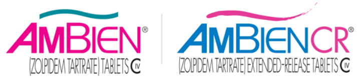 AMBIEN® (zolpidem tartrate) logo and AMBIEN® CR (zolpidem tartrate extended release) logo